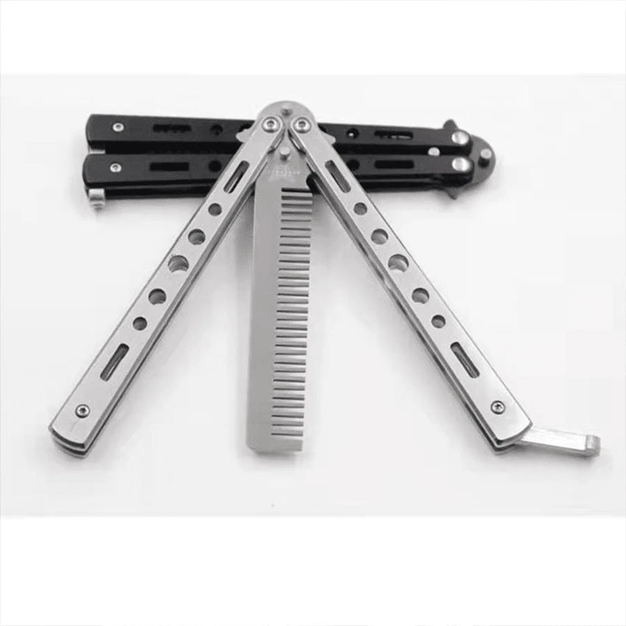 Butterfly Design Folding Metal Comb, Portable & Compact