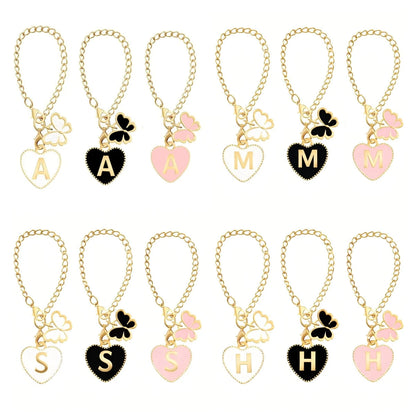Butterfly, Letter And Heart Shaped Steering Wheel Decor, Cute Pendant Car Interior Decoration, With Adjustable Chain And Lobster Clasp, Suitable For Steering Wheel, Rearview Mirror, Cup Holder, Keycha
