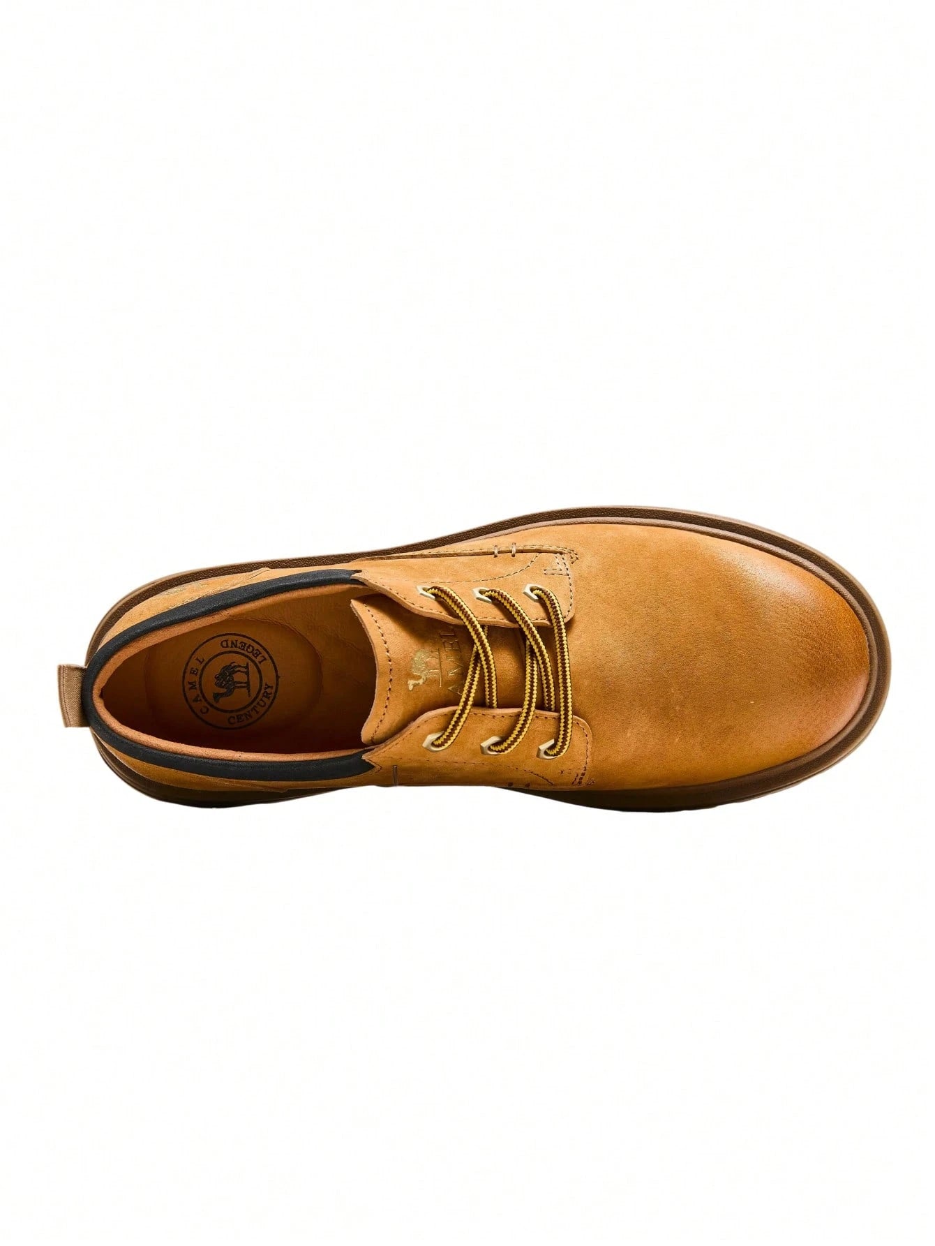 CAMEL CROWN New Men's Casual Leather Shoes: Retro-Style, Fashionable, Thick-Soled, Low-Top, Lace-Up Utility/Work Shoes