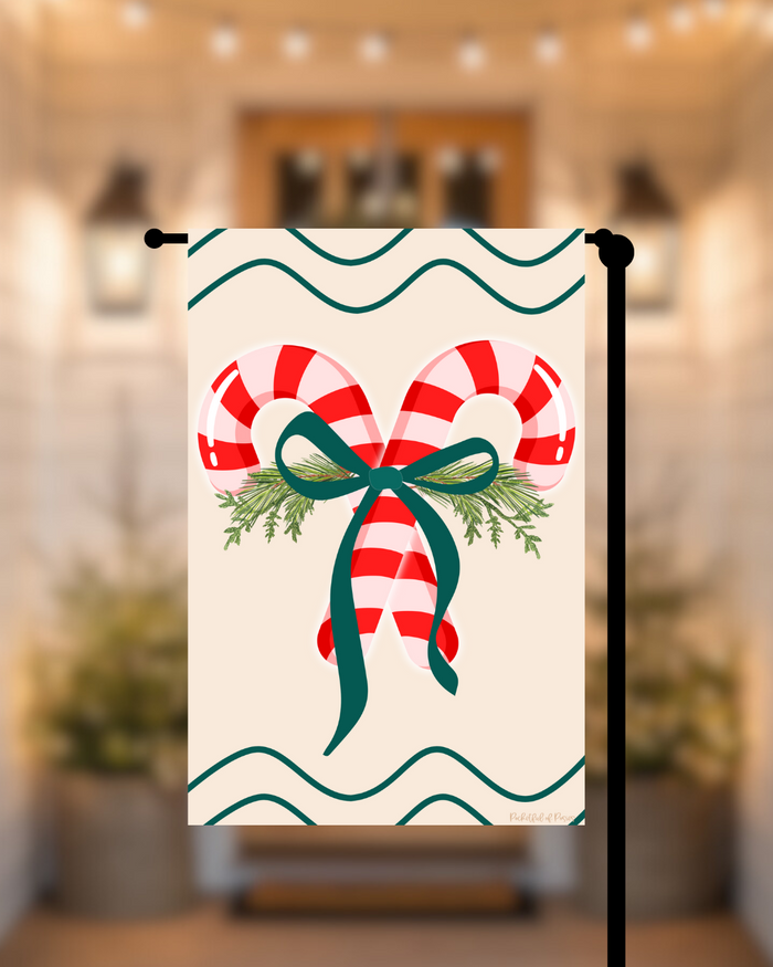 Candy Cane Christmas Garden Flag