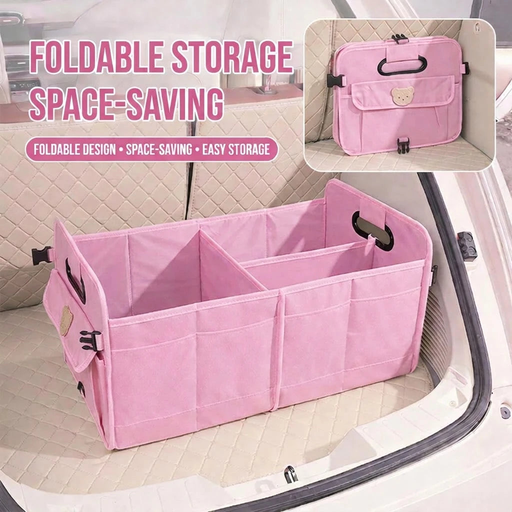 Car Accessories Interior| 1pc Foldable Car Trunk Storage Organizer With Handle, Fits Most Vehicles To Keep Trunks Tidy- Car Accessories For Women