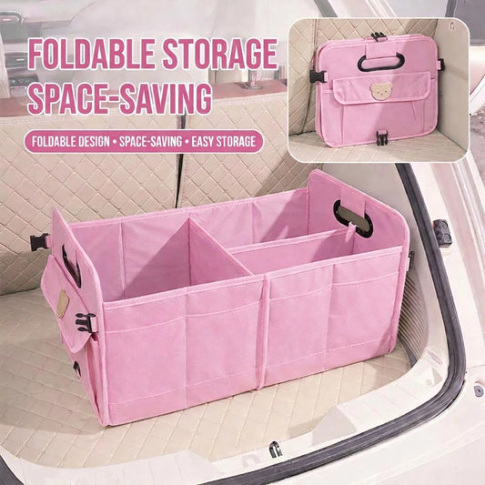 Car Accessories Interior| 1pc Foldable Car Trunk Storage Organizer With Handle, Fits Most Vehicles To Keep Trunks Tidy- Car Accessories For Women