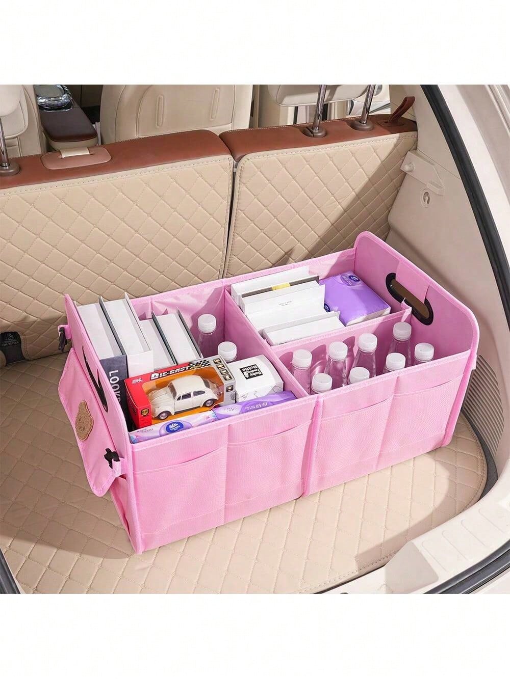 Car Accessories Interior| 1pc Foldable Car Trunk Storage Organizer With Handle, Fits Most Vehicles To Keep Trunks Tidy- Car Accessories For Women
