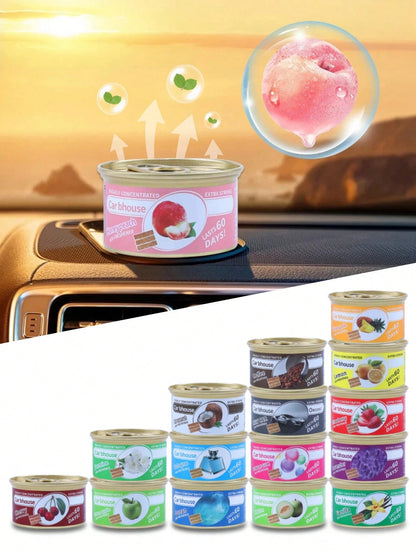 Car Air Freshener Fragrance, Canister With Wooden Blocks, Long-Lasting Scent, Bubble Gum Fragrance, Suitable For Car, Home And Office, Effective Within 60 Days After Opening