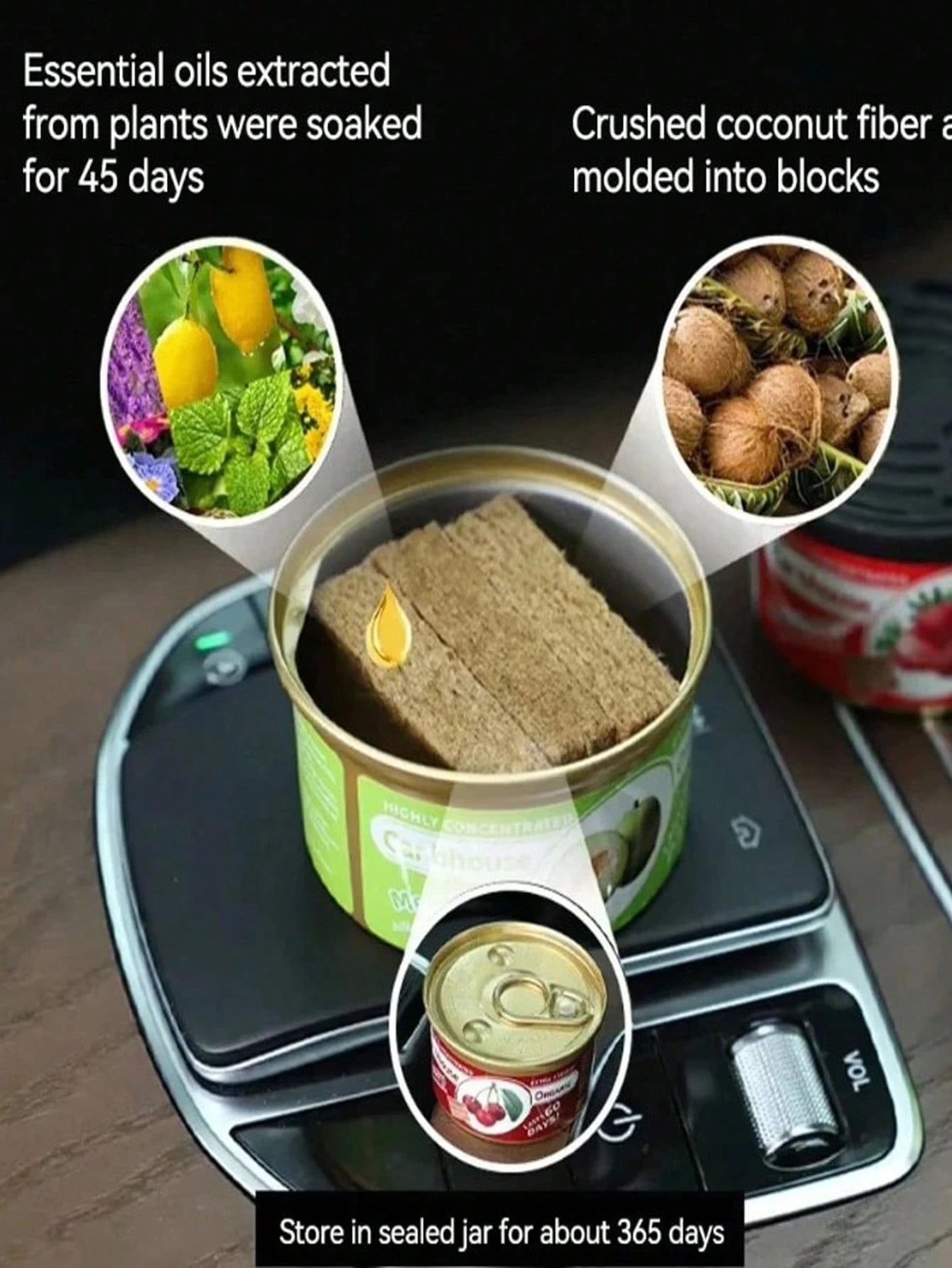 Car Air Freshener Fragrance, Canister With Wooden Blocks, Long-Lasting Scent, Bubble Gum Fragrance, Suitable For Car, Home And Office, Effective Within 60 Days After Opening