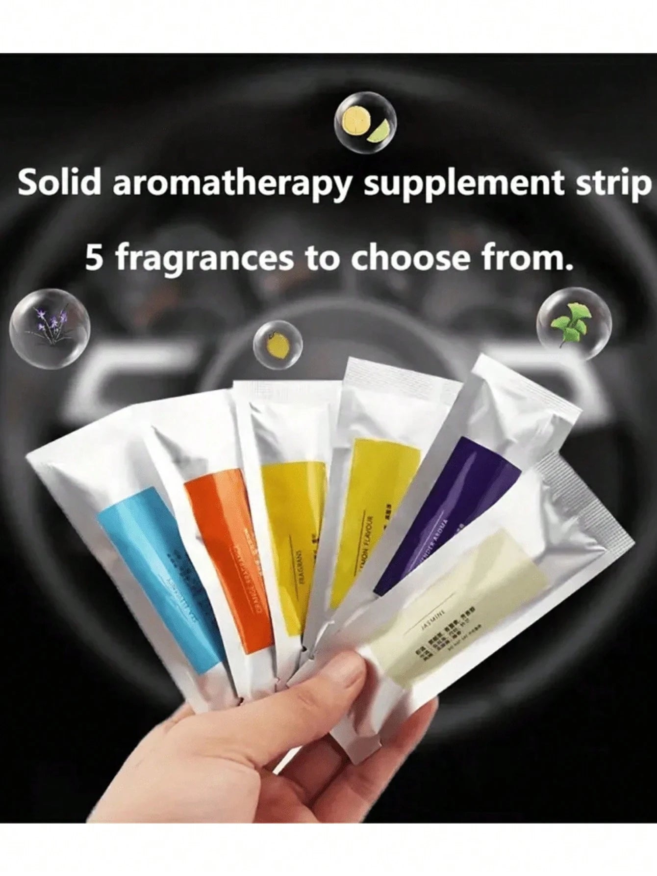 Car Air Freshener Vent Clip- Aromatherapy Diffuser, Includes 1 Holder And 5 Mixed Fragrance Sticks- Essential Oil Wax, Refreshing And Pleasant- Unisex Compact Solid Aromatherapy- Car Fragrance Dec