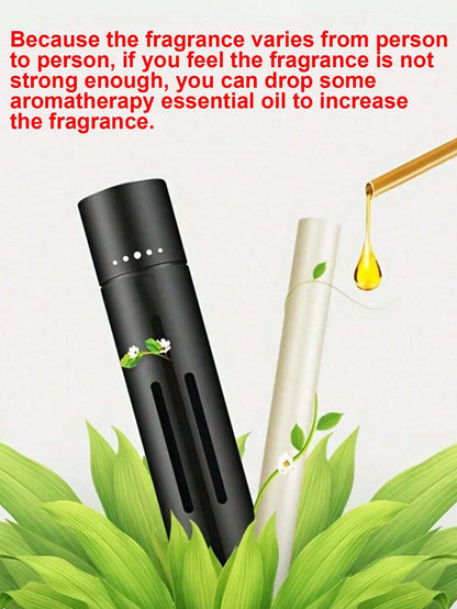 Car Air Freshener Vent Clip- Aromatherapy Diffuser, Includes 1 Holder And 5 Mixed Fragrance Sticks- Essential Oil Wax, Refreshing And Pleasant- Unisex Compact Solid Aromatherapy- Car Fragrance Dec