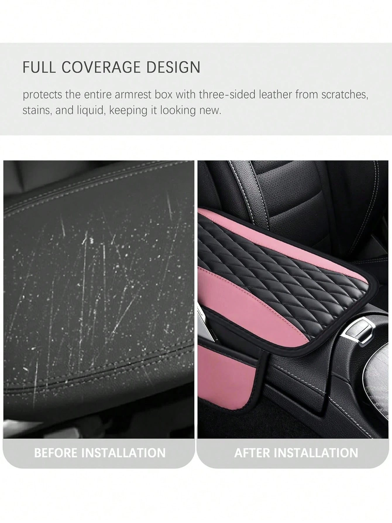 Car Center Console Cover With Side Storage Pockets, Universal Waterproof Armrest Box Cover, Comfortable Car Interior Decor Accessory, Fits Most Cars, Vehicles, SUVs, Car Interior Protection Accessory
