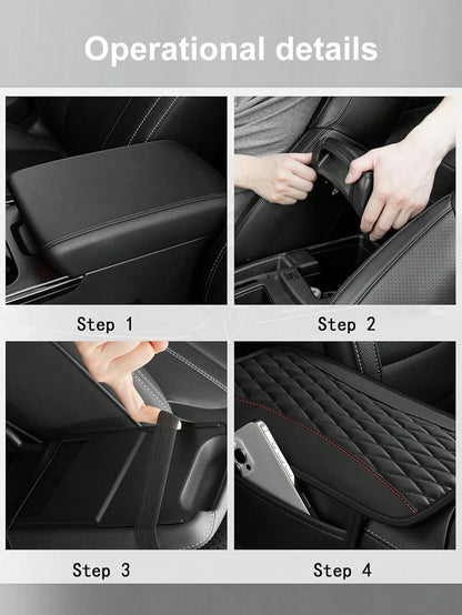 Car Center Console Cover With Side Storage Pockets, Universal Waterproof Armrest Box Cover, Comfortable Car Interior Decor Accessory, Fits Most Cars, Vehicles, SUVs, Car Interior Protection Accessory