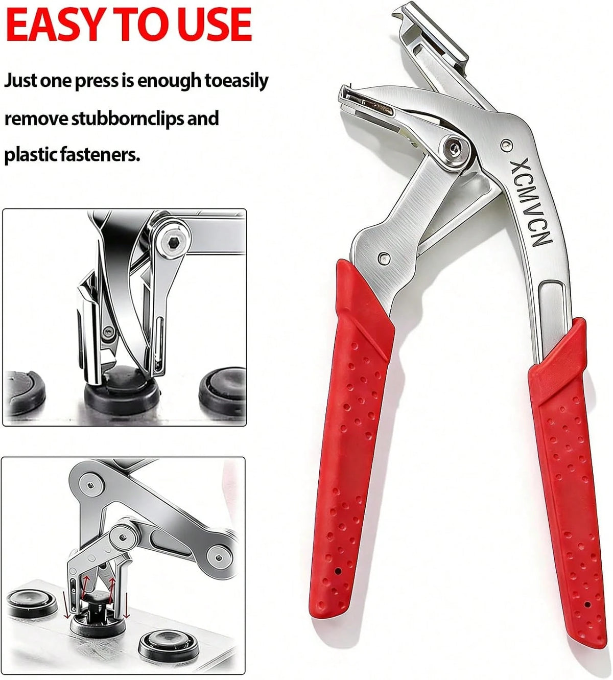 Car Clip Pliers, Spring-Loaded Panel Clip Removal Pliers Tool, Professional Automotive Plastic Fastener Remover For Door Panels, Interior &Amp; Exterior Trim, Push Pin &Amp; Rivet Disassembly Without