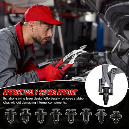 Car Clip Pliers, Spring-Loaded Panel Clip Removal Pliers Tool, Professional Automotive Plastic Fastener Remover For Door Panels, Interior &Amp; Exterior Trim, Push Pin &Amp; Rivet Disassembly Without