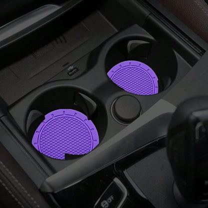 Car Cup Holder Coaster, 4 Pack 2.75 Inch Diameter PVC Non-Slip Universal Insert Coaster, Durable, Suitable For Most Car Interior, Car A