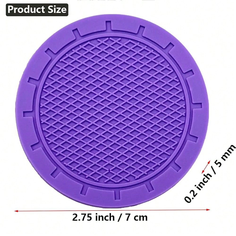 Car Cup Holder Coaster, 4 Pack 2.75 Inch Diameter PVC Non-Slip Universal Insert Coaster, Durable, Suitable For Most Car Interior, Car A
