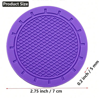 Car Cup Holder Coaster, 4 Pack 2.75 Inch Diameter PVC Non-Slip Universal Insert Coaster, Durable, Suitable For Most Car Interior, Car A