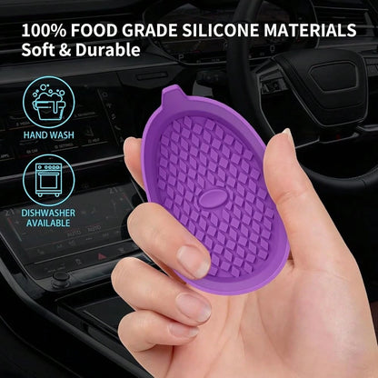 Car Cup Holder Coasters [4 Pack] Silicone Cups Mats, Automotive Universal Non-Slip Recessed Interior Accessories Deep Purple