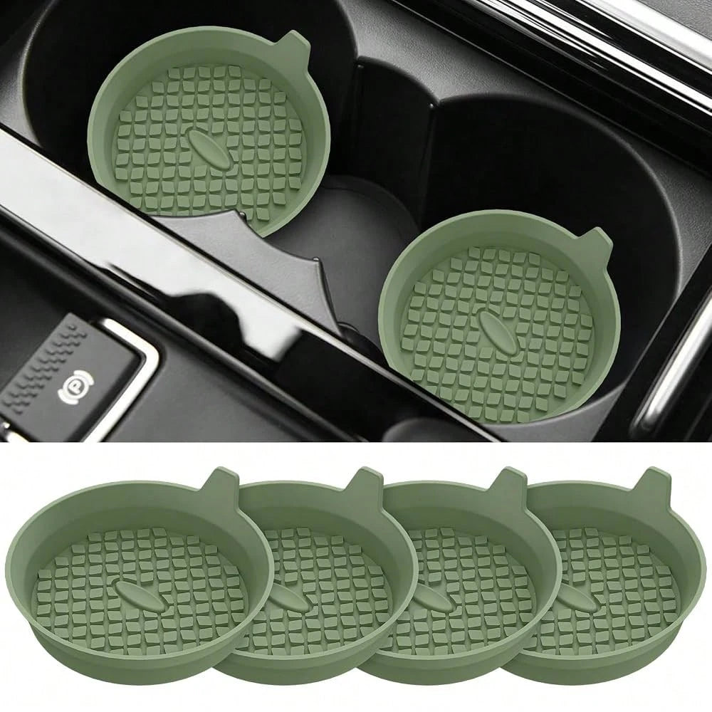 Car Cup Holder Coasters [4 Pack] Silicone Cups Mats, Automotive Universal Non-Slip Recessed Interior Accessories Deep Purple