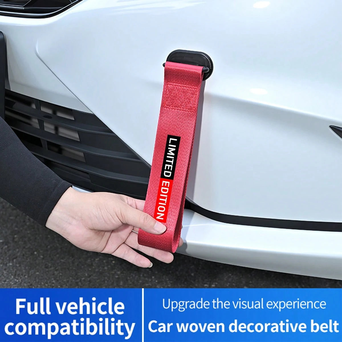 Car Decorative Tow Strap, Fit For Front Or Rear Bumper Decorative Racing Trailer Belt