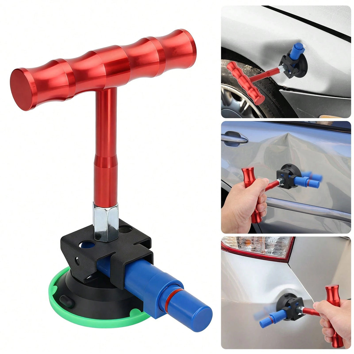 Car Dent Repair Tool, T-Shaped Handheld Pulling Suction Cup Body Dent Restoration And Leveling Paint Tool Without Damage (2.99inch Diameter)