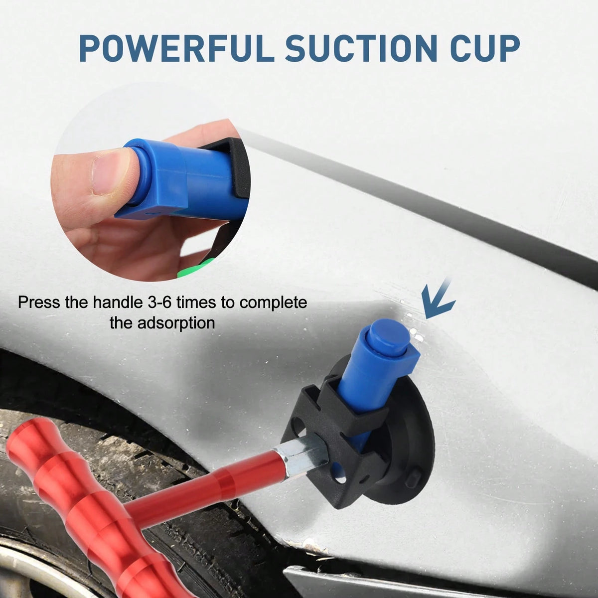 Car Dent Repair Tool, T-Shaped Handheld Pulling Suction Cup Body Dent Restoration And Leveling Paint Tool Without Damage (2.99inch Diameter)