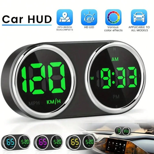 Car GPS Head-Up Display Digital Dashboard Speedometer Supports MPH/KMH, Universal HUD Display With 2M USB Cable And Clock, QC3.0 Fast Charging, Plug And Play, Suitable For Cars, Boats, Trucks, Motorcy