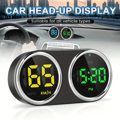 Car GPS Head-Up Display Digital Dashboard Speedometer Supports MPH/KMH, Universal HUD Display With 2M USB Cable And Clock, QC3.0 Fast Charging, Plug And Play, Suitable For Cars, Boats, Trucks, Motorcy