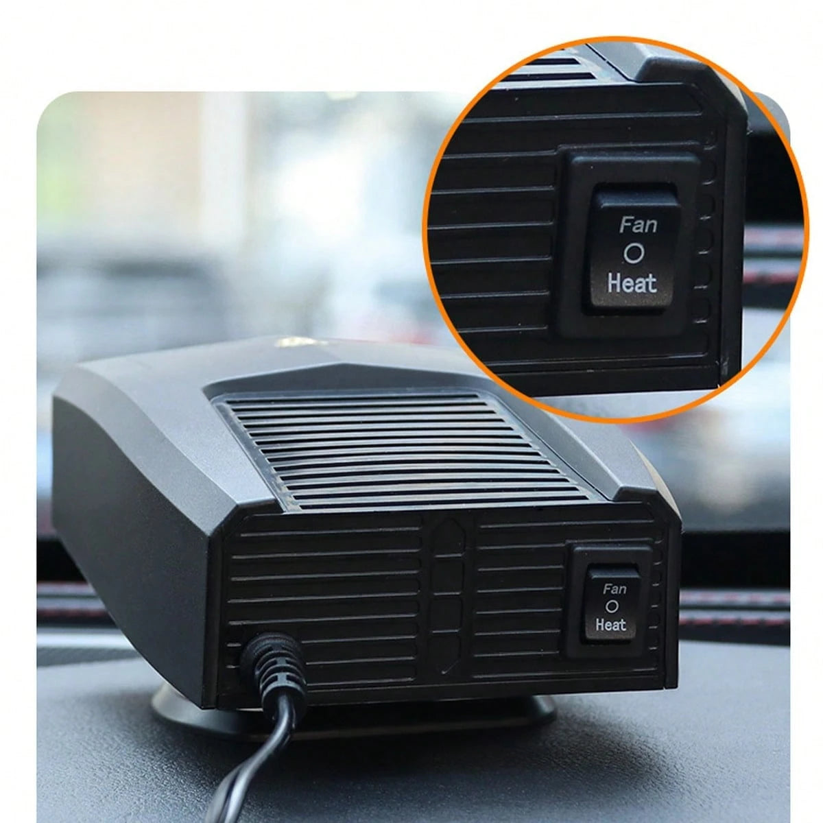 Car Heater, 12/24V Portable Heater For Car Fast Heating Defogging & Defrosting, 2-In-1 Heating & Natural Wind Car Defroster, 360° Rotary Portable Car Heater With Automatic Power-Off Protection