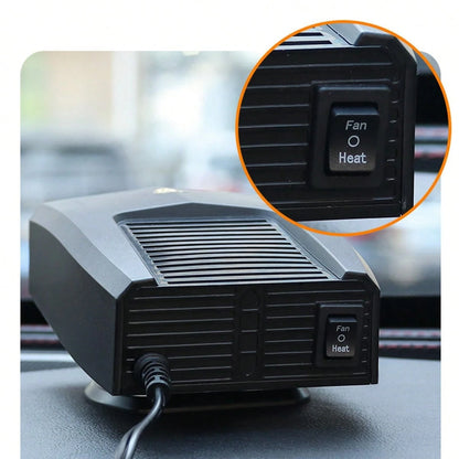 Car Heater, 12/24V Portable Heater For Car Fast Heating Defogging & Defrosting, 2-In-1 Heating & Natural Wind Car Defroster, 360° Rotary Portable Car Heater With Automatic Power-Off Protection
