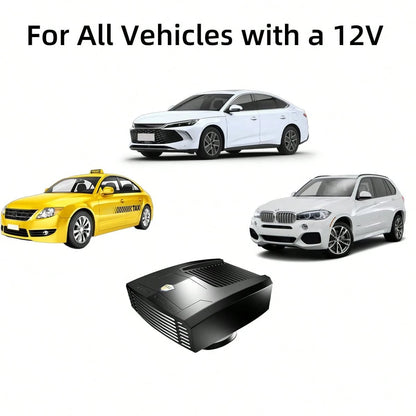 Car Heater, 12/24V Portable Heater For Car Fast Heating Defogging & Defrosting, 2-In-1 Heating & Natural Wind Car Defroster, 360° Rotary Portable Car Heater With Automatic Power-Off Protection