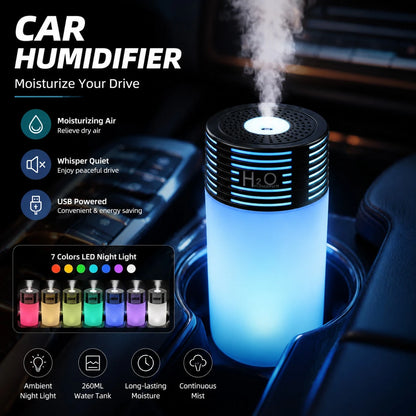Car Humidifier, Mini USB Portable Atomizing Air Purifier, Creative Mist Diffuser For Home & Office Use