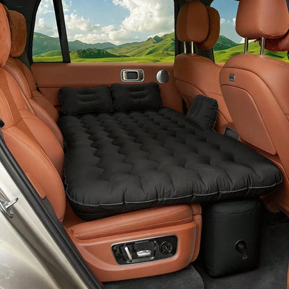 Car Inflatable Air Mattress, Thickened Flocked Backseat Blow Up Bed With Pillows & Footrest, Universal For SUV/Sedan, Portable Travel Camping Sleeping Pad For Road Trip, Vacation, Overnight, Perfect F