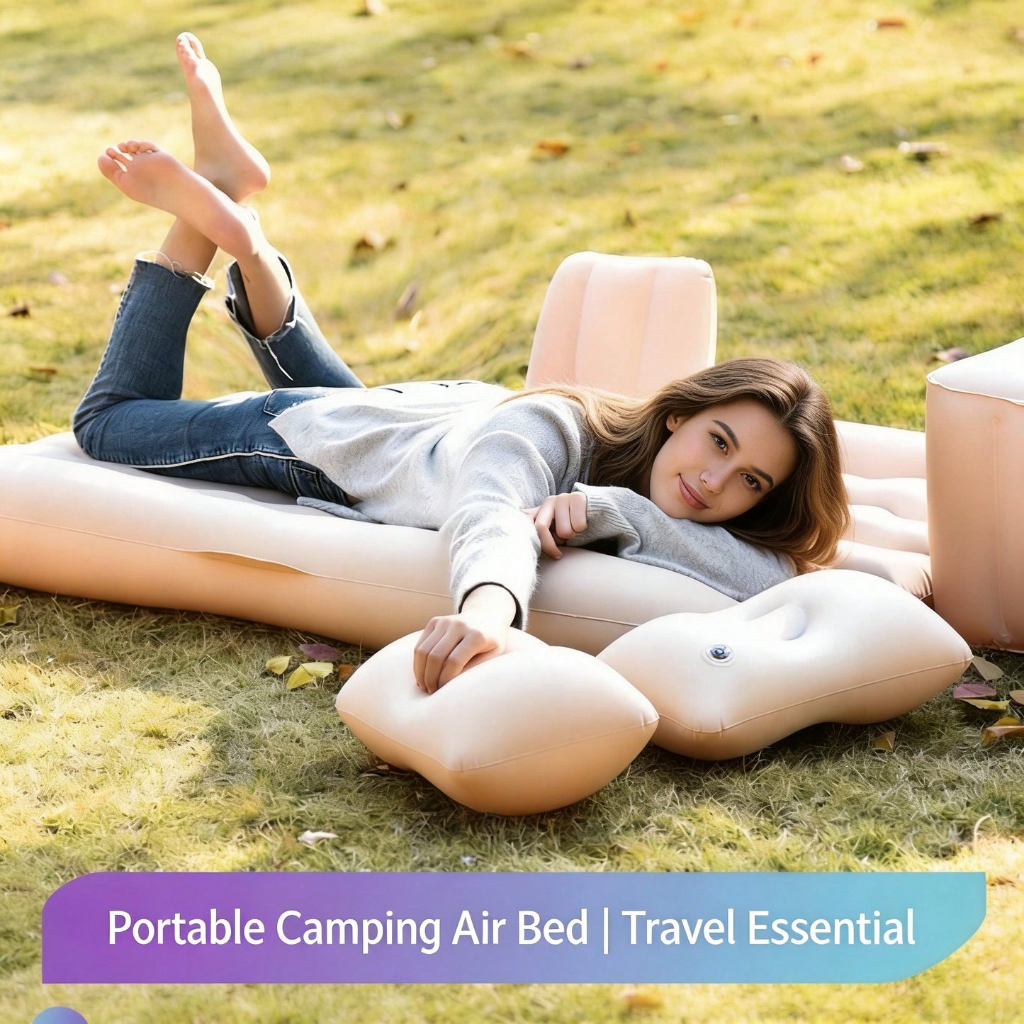 Car Inflatable Air Mattress, Thickened Flocked Backseat Blow Up Bed With Pillows & Footrest, Universal For SUV/Sedan, Portable Travel Camping Sleeping Pad For Road Trip, Vacation, Overnight, Perfect F