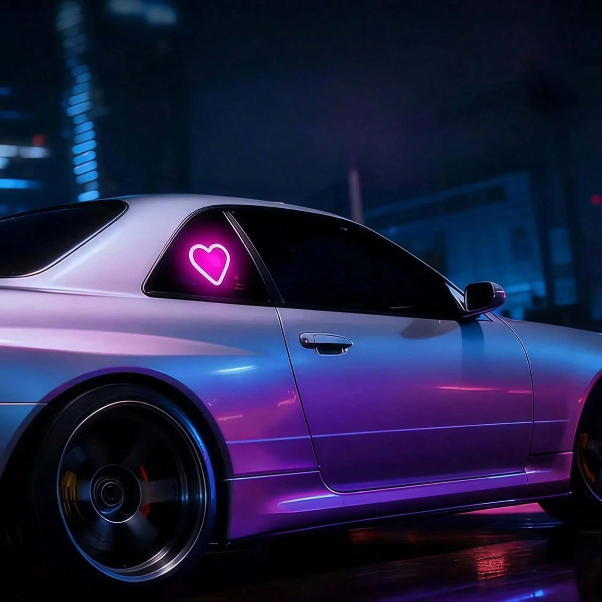 Car LED Ambient Light, Solar-Powered Heart-Shaped LED Neon Light, Solar-Powered Heart-Shaped Atmosphere Light With 3 Modes, IP65 Waterproof, For Romantic Car Interior And Outdoor Decor
