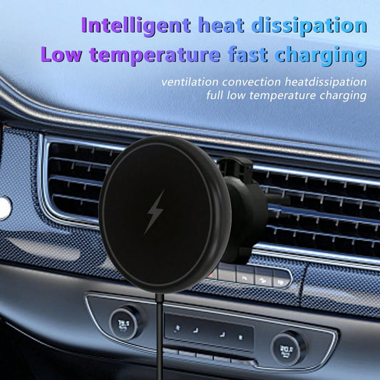 Car Magnetic Wireless Charging Phone Holder, Compatible With IPhone 15/14/13/12 Series With Magnetic Phone Case, Universal For Tesla Models. Strong Magnetic Grip, Stable And Secure, Fast Charging With