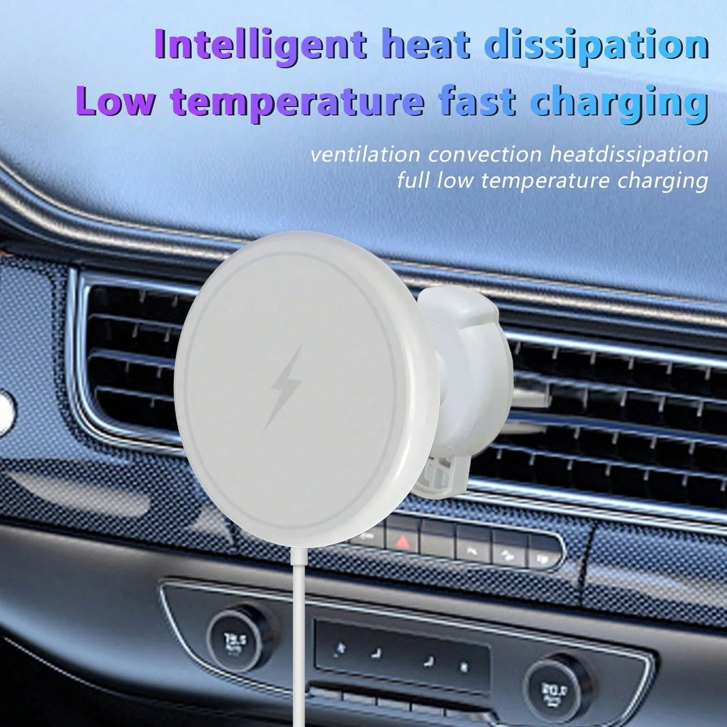 Car Magnetic Wireless Charging Phone Holder, Compatible With IPhone 15/14/13/12 Series With Magnetic Phone Case, Universal For Tesla Models. Strong Magnetic Grip, Stable And Secure, Fast Charging With