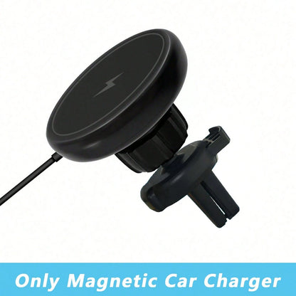 Car Magnetic Wireless Charging Phone Holder, Compatible With IPhone 15/14/13/12 Series With Magnetic Phone Case, Universal For Tesla Models. Strong Magnetic Grip, Stable And Secure, Fast Charging With