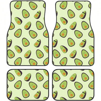 Car Mats Set Of 4 Happy Avocados Floor Mats For Cars Universal Front Rear Vehicle Rugs Auto Accessories For Truck Sedan