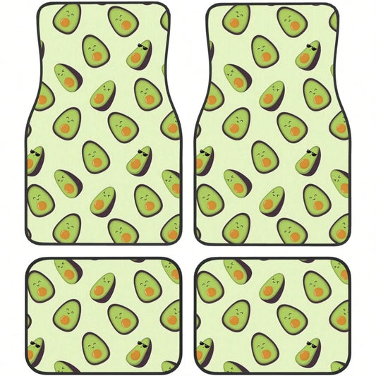 Car Mats Set Of 4 Happy Avocados Floor Mats For Cars Universal Front Rear Vehicle Rugs Auto Accessories For Truck Sedan