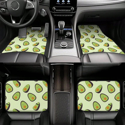 Car Mats Set Of 4 Happy Avocados Floor Mats For Cars Universal Front Rear Vehicle Rugs Auto Accessories For Truck Sedan
