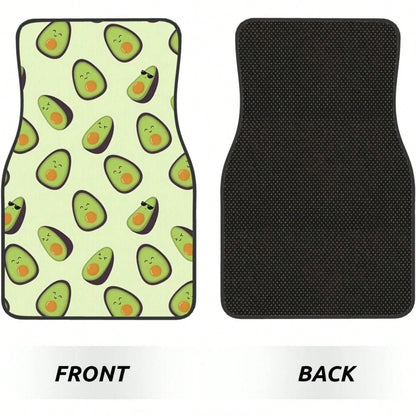 Car Mats Set Of 4 Happy Avocados Floor Mats For Cars Universal Front Rear Vehicle Rugs Auto Accessories For Truck Sedan
