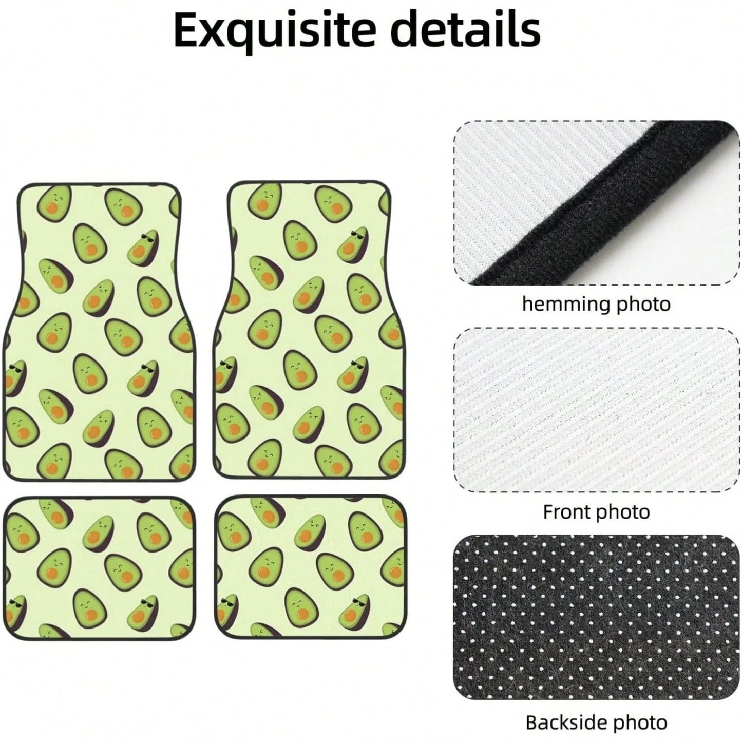 Car Mats Set Of 4 Happy Avocados Floor Mats For Cars Universal Front Rear Vehicle Rugs Auto Accessories For Truck Sedan