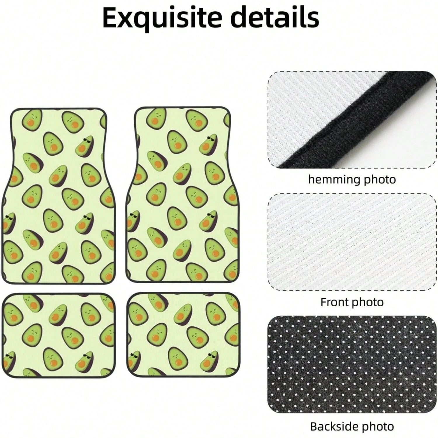 Car Mats Set Of 4 Happy Avocados Floor Mats For Cars Universal Front Rear Vehicle Rugs Auto Accessories For Truck Sedan