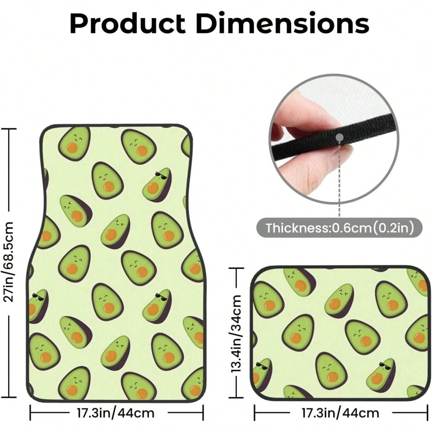 Car Mats Set Of 4 Happy Avocados Floor Mats For Cars Universal Front Rear Vehicle Rugs Auto Accessories For Truck Sedan