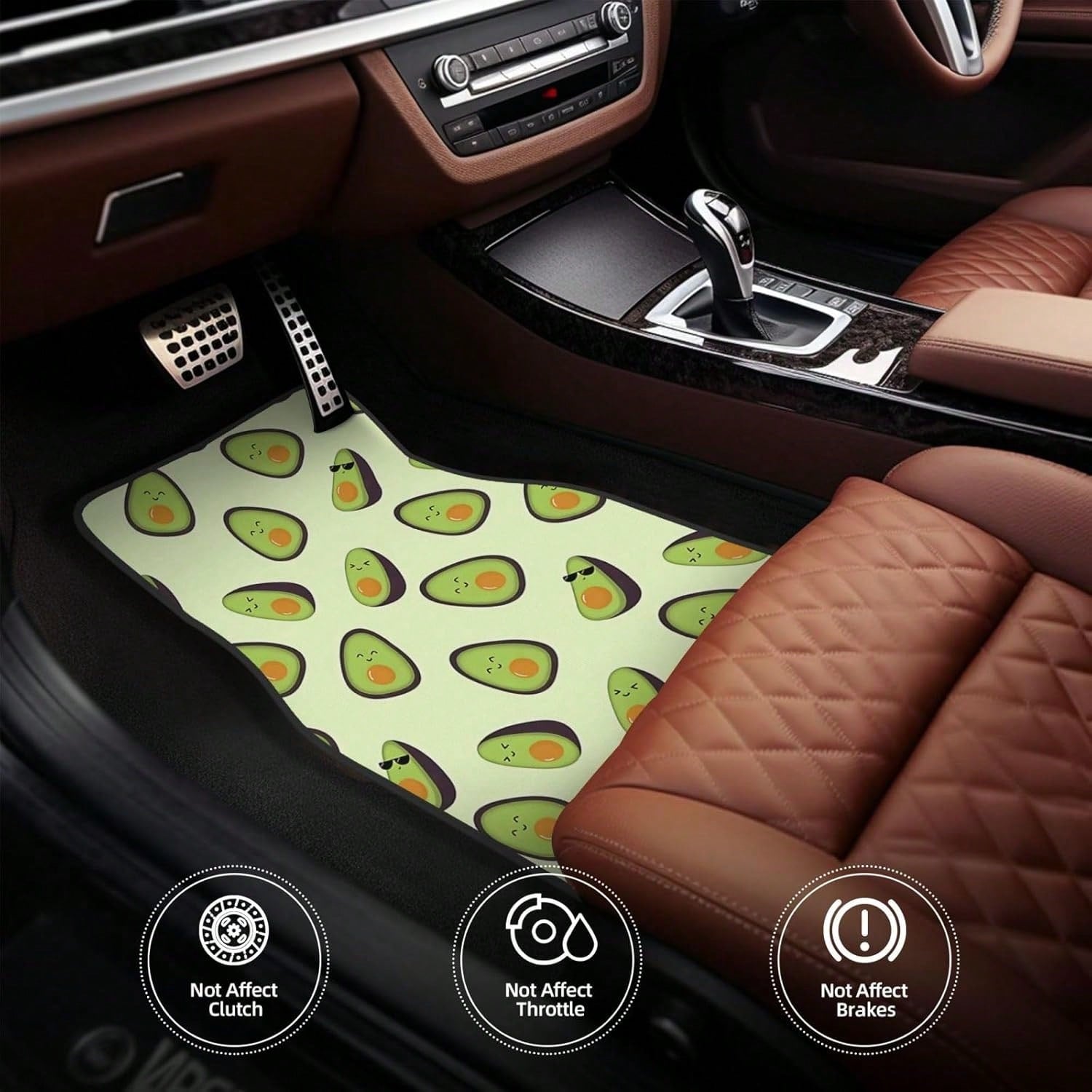 Car Mats Set Of 4 Happy Avocados Floor Mats For Cars Universal Front Rear Vehicle Rugs Auto Accessories For Truck Sedan