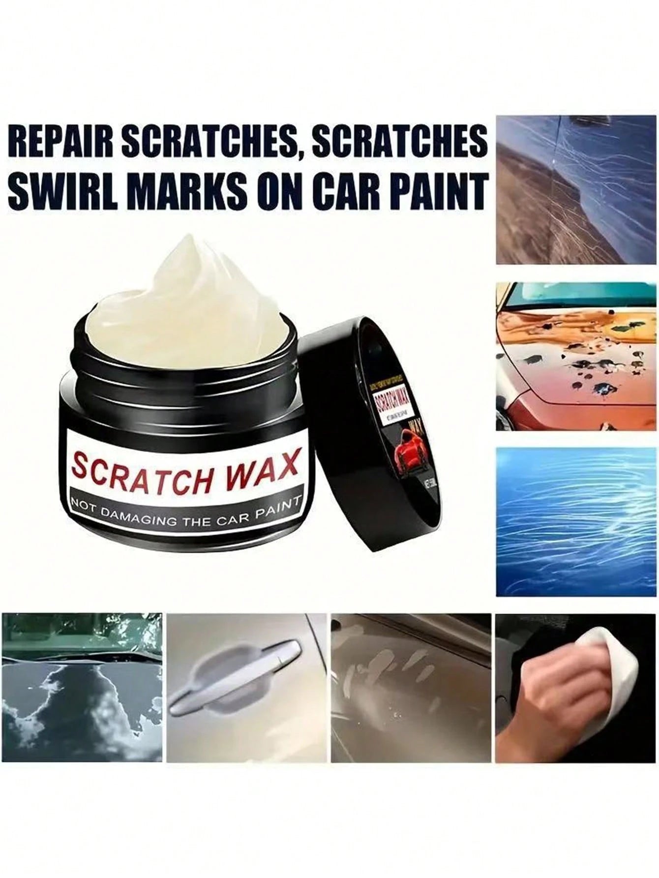 Car Scratch Repair Cream, Car Paint Touch-Up Wax, Repair And Cover Scratches And Stains On Motorcycles, Electric Vehicles And Various Car Bodies, Etc. Car Exterior Scratches Covered With Decorative Po
