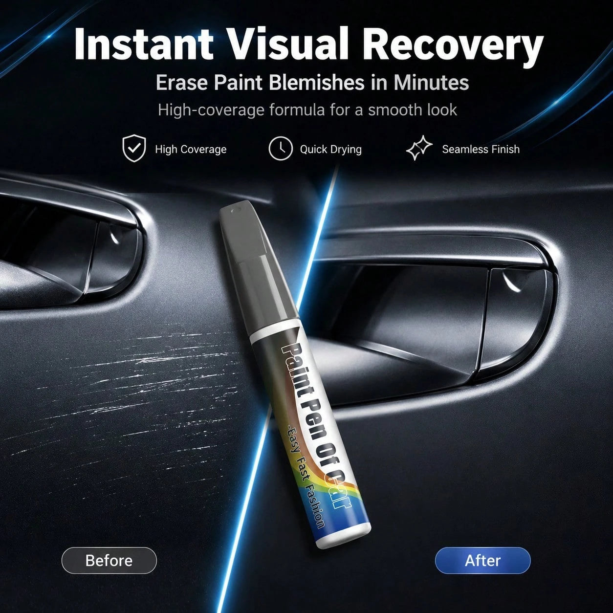 Car Scratch Repair Pen, Automotive Touch Up Paint For Minor Scratches & Chips, Quick Fix Auto Paint Pen For Cars, Trucks, SUVs, Easy DIY Scratch Remover,Black,White,Gray,Silver,Gold