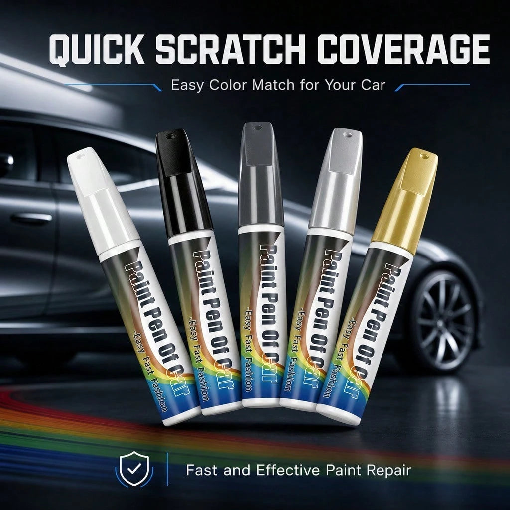 Car Scratch Repair Pen, Automotive Touch Up Paint For Minor Scratches & Chips, Quick Fix Auto Paint Pen For Cars, Trucks, SUVs, Easy DIY Scratch Remover,Black,White,Gray,Silver,Gold