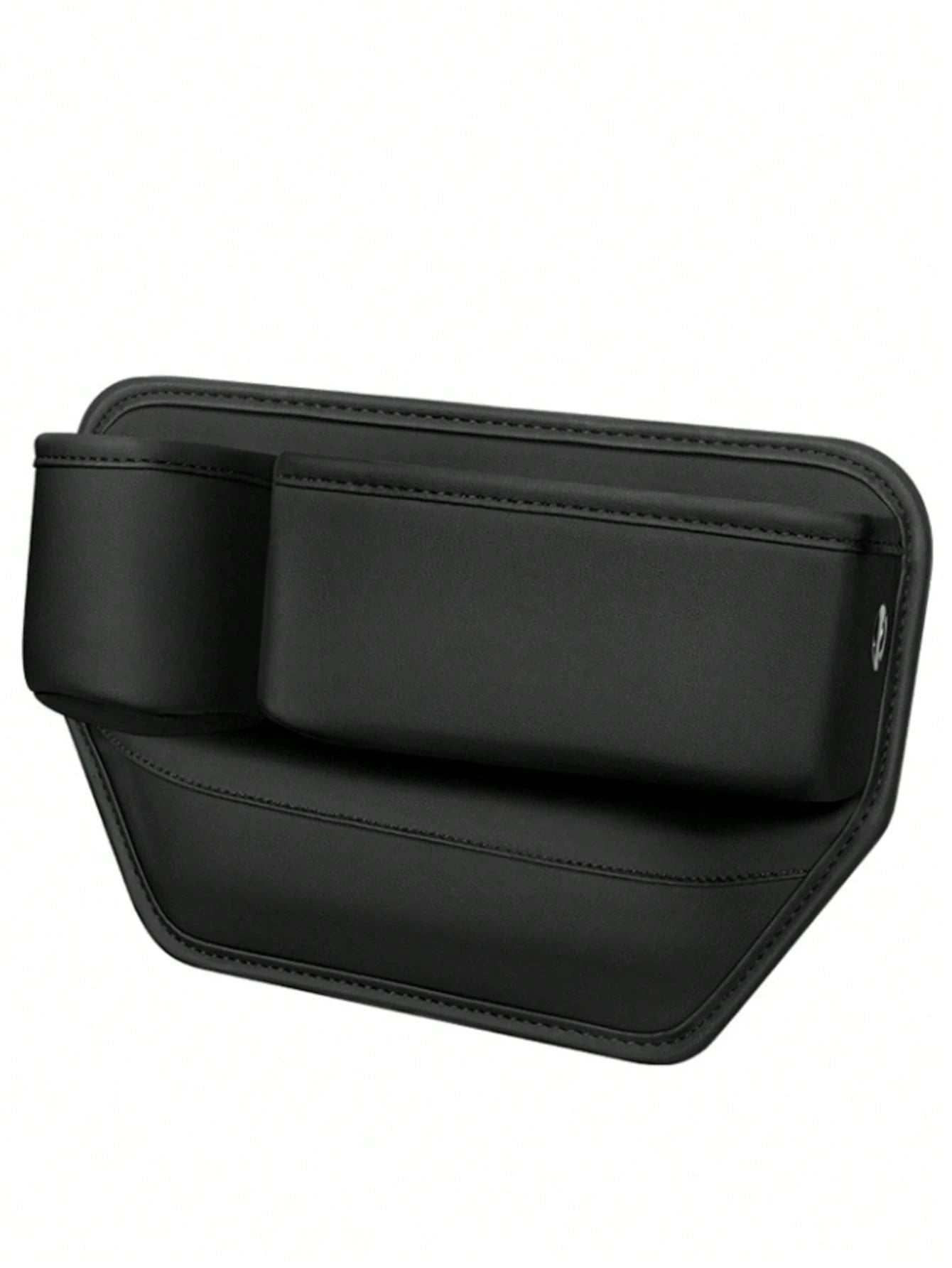 Car Seat Gap Filler, Genuine Leather Front Seat Storage Box With Cup Holder, Adjustable Car Seat Gap Organizer To Hold Phone, Glasses, Keys, Universal Car Accessories Fit Most Vehicles