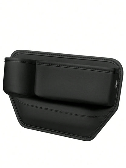 Car Seat Gap Filler, Genuine Leather Front Seat Storage Box With Cup Holder, Adjustable Car Seat Gap Organizer To Hold Phone, Glasses, Keys, Universal Car Accessories Fit Most Vehicles