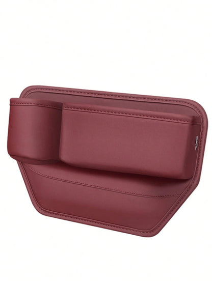 Car Seat Gap Filler, Genuine Leather Front Seat Storage Box With Cup Holder, Adjustable Car Seat Gap Organizer To Hold Phone, Glasses, Keys, Universal Car Accessories Fit Most Vehicles