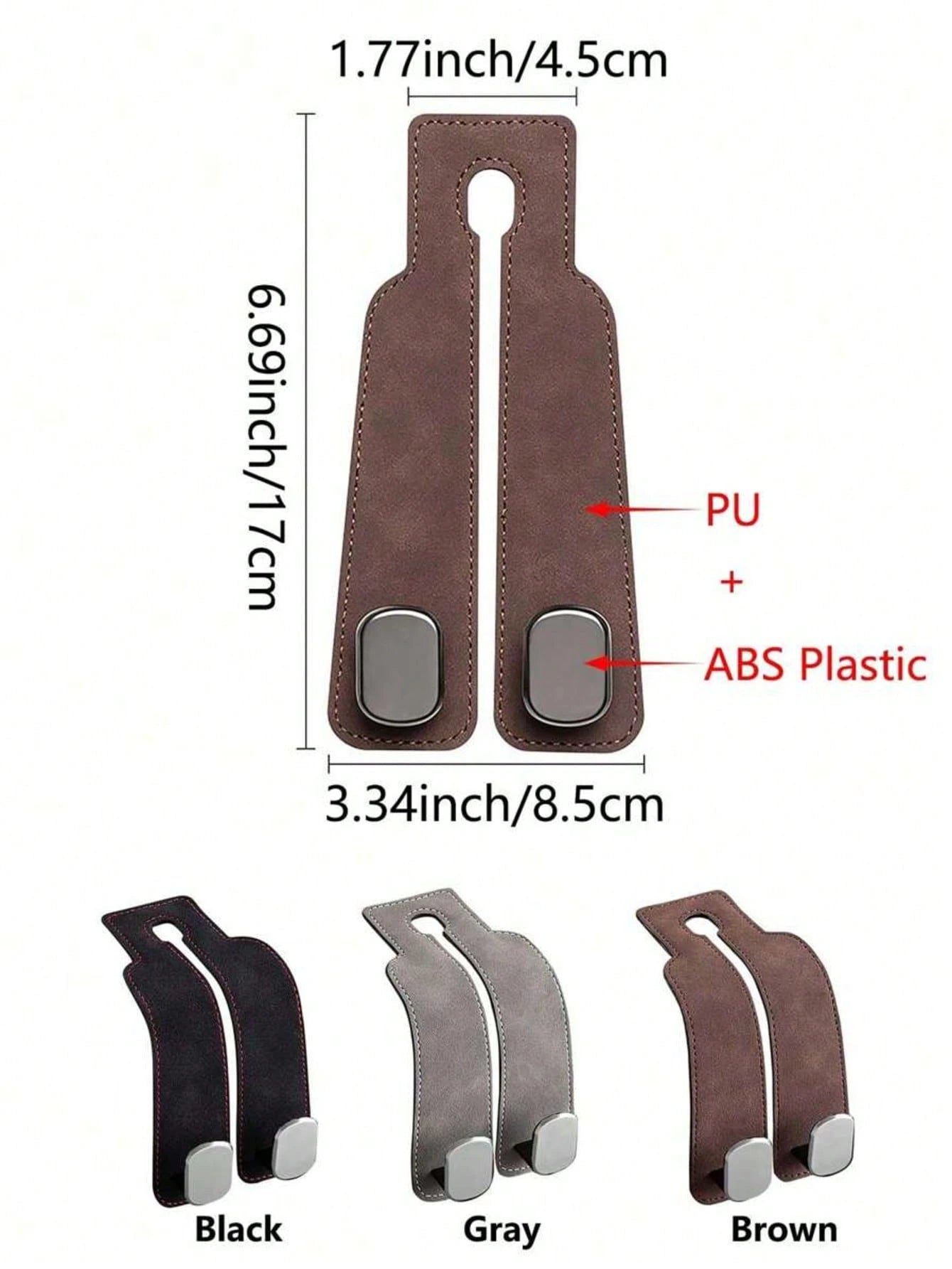 Car Seat Headrest Hook, Dual Headrest Wallet Hook, Car Back Seat Headrest Hook For Hanging Handbags, Bags, Clothes And Wallets